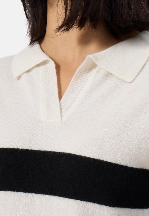 Immagine prodotto Cash-Mere Kaschmir Pullover mit Polokragen gestreift (S)