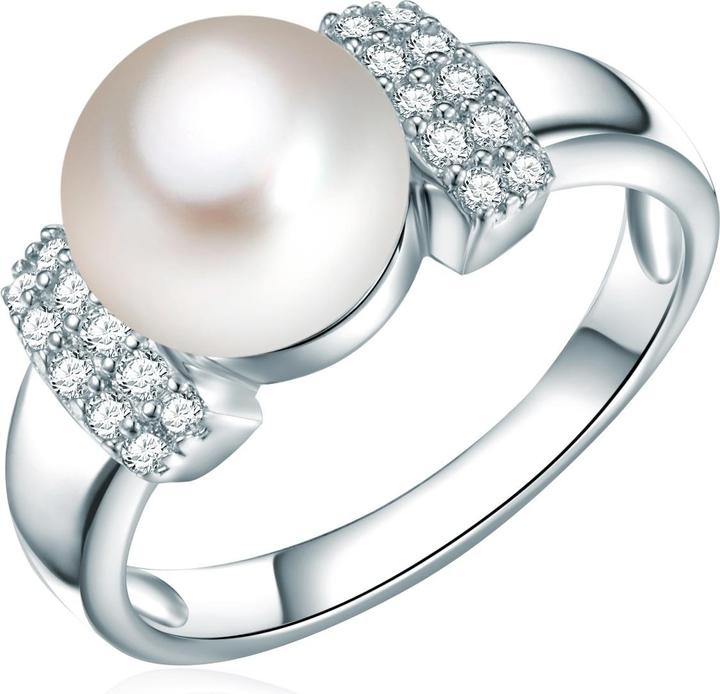 Produktbild Valero Pearls Damen Sterling Silber Zirkonia Süsswasser-Zuchtperle silber - 3858 (56, 925 Silber)