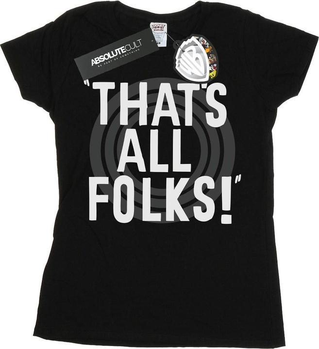 Immagine prodotto Looney Tunes That's All Folks Text Maglietta Donna (M)
