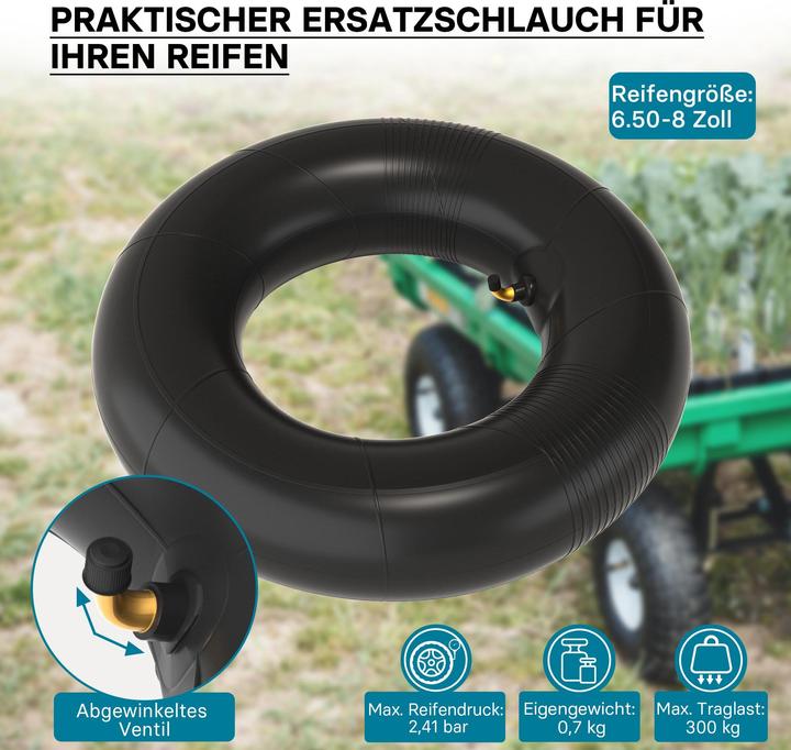Produktbild Wiltec Schlauch Luftschlauch Rasenmäherreifen TR87 16x6.50-8 Rasentraktor Aufsitzmäher (Rasentraktor, Gartenmaschinen Ersatzteile)
