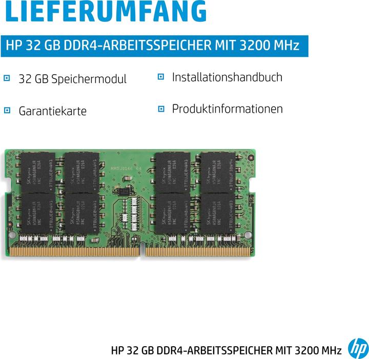 Actual product image HP DDR4 3200 SODIMM Mem Asia (1 x 32GB, 3200 MHz, DDR4-RAM, SO-DIMM)