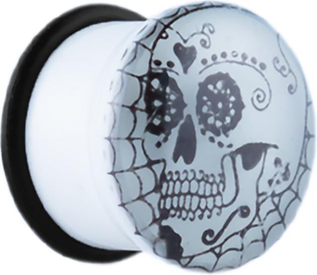 Image du produit Star Piercing Flared Plug mit Stammes-Schädel "Glow" (sans laiton, Acrylique)