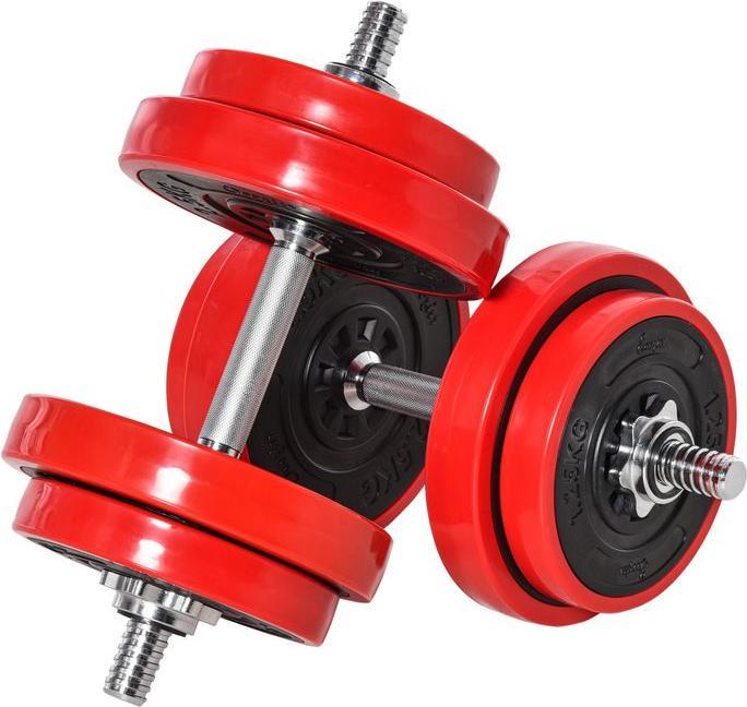 Immagine prodotto Swisshandel24 Set di manubri 20KGS 2-IN-1 Manubri e bilancieri regolabili per il sollevamento pesi a casa (4 x 2,5 kg)