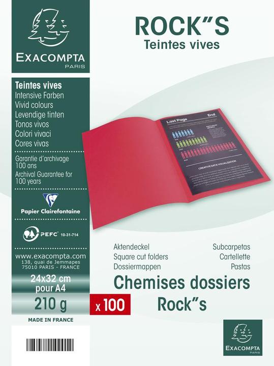 Actual product image Exacompta File cover A4 FSC paper 220g turquoise (A4, 100 x)