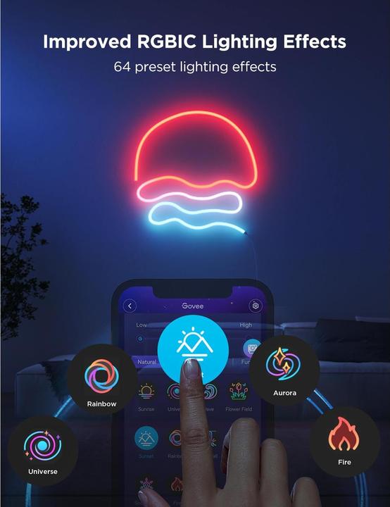 Actual product image Govee Neon strip light (RGBIC, 400 cm, Indoor)
