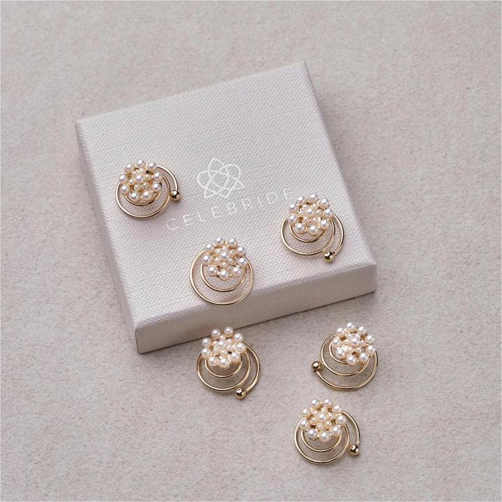 Actual product image Trisa Celebride Curlies With Fine Pearls Gold