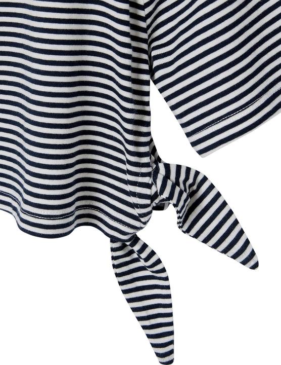 Produktbild Vertbaudet Gestreiftes Mädchen Cropped-T-Shirt mit Zierschleifen (92)