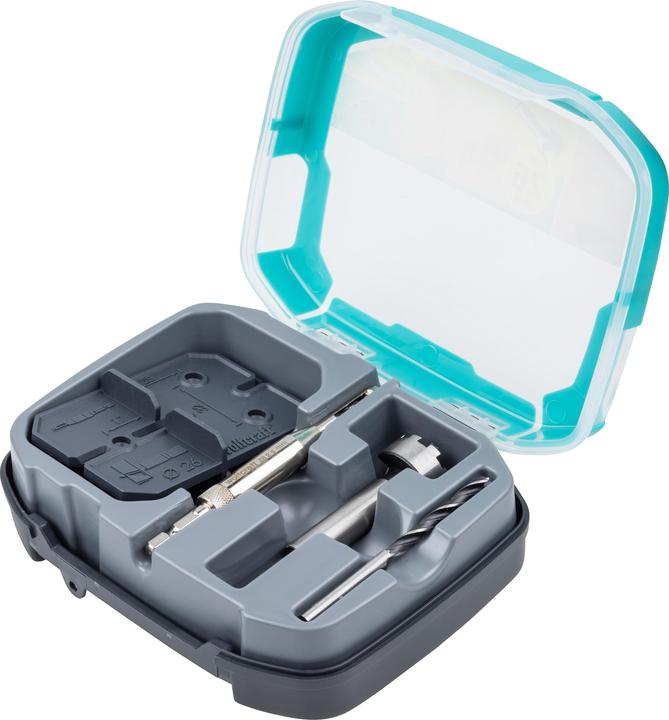 wolfcraft Set di fori per cerniere (26 mm)