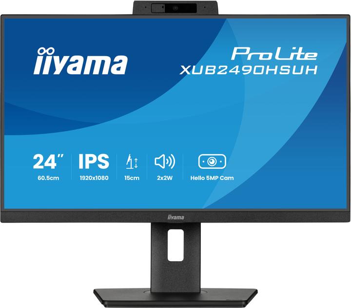 Actual product image iiyama 60.5cm (23,8") XUB2490HSUH-B2 16:9 HDMI+DP WebCam (1920 x 1080 pixels, 23.80")