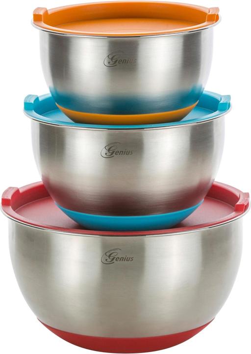 Genius Ensemble de bols en acier inoxydable (22 cm, 3 l, 3 x)