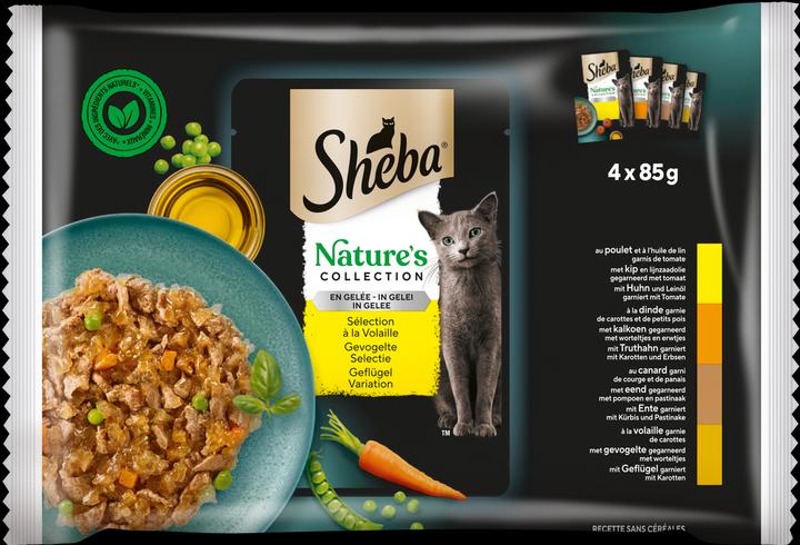 Produktbild Sheba NATURE'S COLLECTION Portionsbeutel Multipack Geflügel Variation in Gelee (Adult, 4 Stk., 340 g)