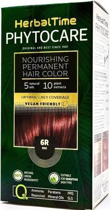 Herbal Time Phytocare Permanentes Haarfärbemittel Farbe Rot 6R - Professional Natural (6R Rot)
