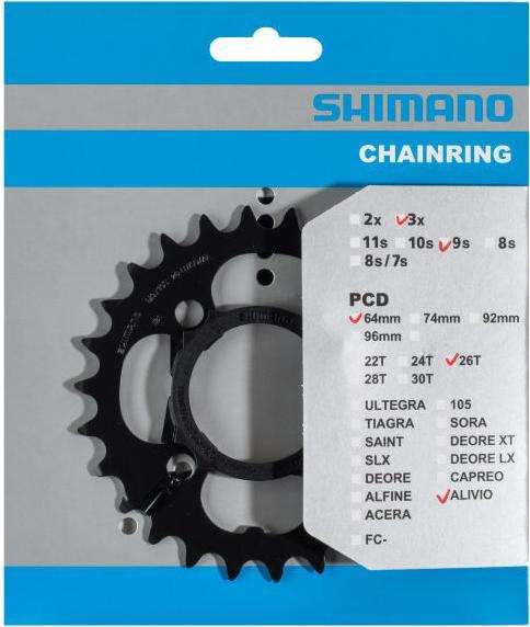 Image du produit Shimano Plateau ALIVIO FC-T4010 26 dents avec protection de chaîne (26)