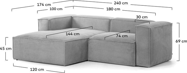 Image du produit Kave Home Blok (Canapé d'angle, 3 places)