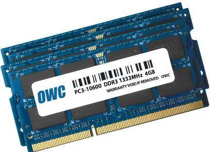 Actual product image OWC 16GB Memory Upgrade Kit 4 x 4GB PC10600 DDR3 1333MHz SO-DIMMs for Mid 2010/2011 21.5 & 27 iMac M (4 x 4GB, 1333 MHz, DDR3-RAM, SO-DIMM)