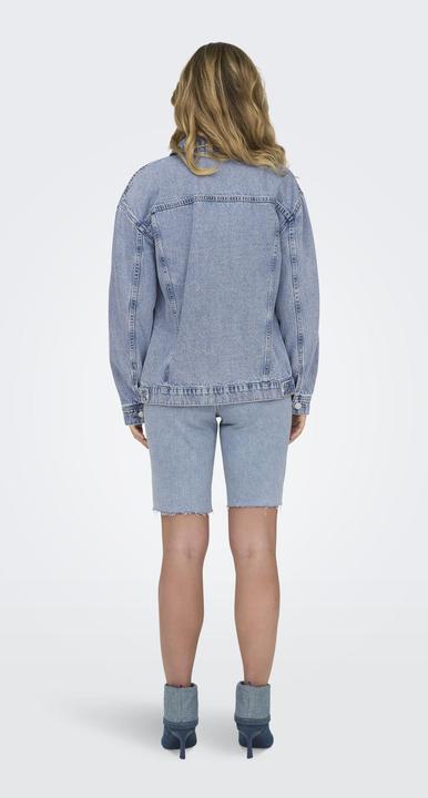 Produktbild Only Kapuze mit Kordelzug Ärmelbündchen mit Knopf Tief angesetzte Schulter Jacke Jeansjacke (M)