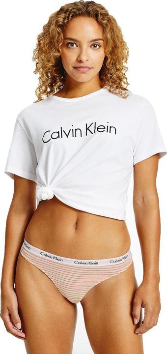 Image du produit Calvin Klein Femmes THONG Tangahschen, Feeder Stripe Haferflocken Heather, 36 (S)