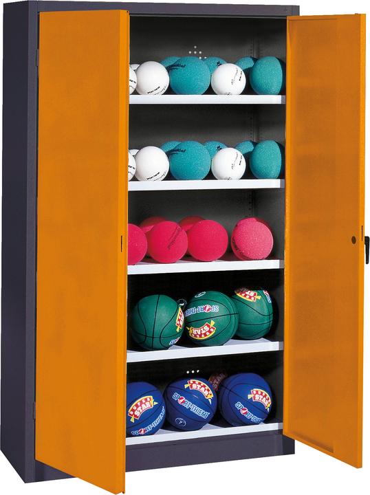 Image du produit C+P Armoire à balles (hxlxp : 195x150x50 cm, avec portes battantes en tôle pleine, type 3)