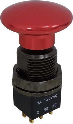Actual product image RND Components Sealed push-pull switch, 2 change-over contacts, ON-(ON) ()%3button, IP67, solder tags