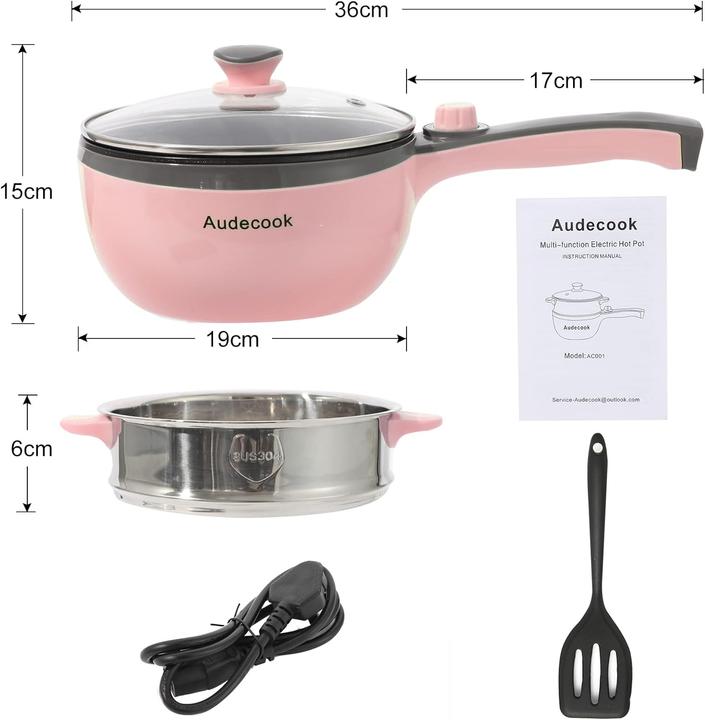 Produktbild Audecook Elektropfanne (Kochtopf, Dampfkochtopf, Bratpfanne, Bräter + Schmortopf, Edelstahl)