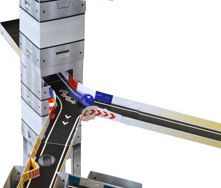 Produktbild Marble Racetrax Murmel Rennbahn: Starter Set mit 24 Bögen, 4 Meter Rennstrecke & 5 Murmeln, Murme...