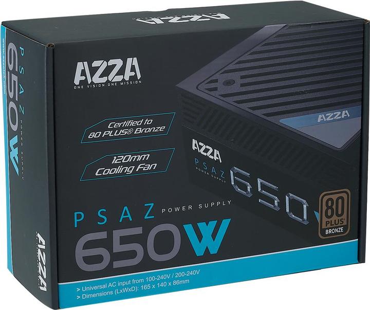 Produktbild Azza PSAZ-650B Netzteil 80+ Bronze EU (650 W)
