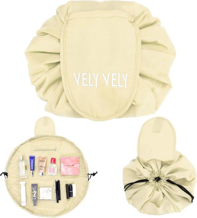 Actual product image Intirilife Cosmetic Bag in CASHEW BEIGE