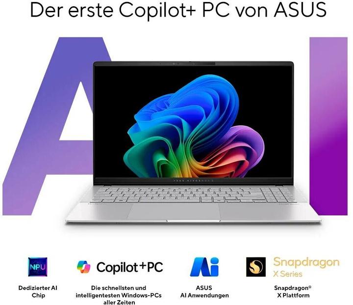 Actual product image ASUS Vivobook S 15 OLED (15.60", Snapdragon X Elite X1E-78-100, 32 GB, 1000 GB, CH)