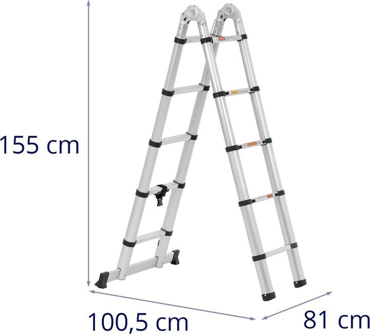Produktbild MSW Klappbare Alu-Teleskopleiter (Teleskopleiter, 84 cm)