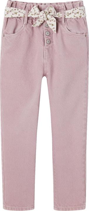 Actual product image Vertbaudet Girls' paperbag trousers with fabric belt (104)