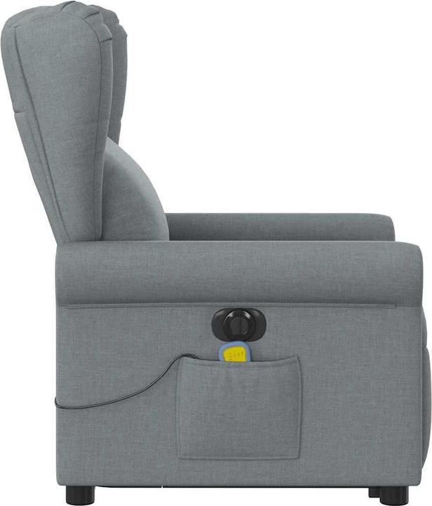Actual product image VidaXL Electric massage chair with stand-up aid Light grey fabric