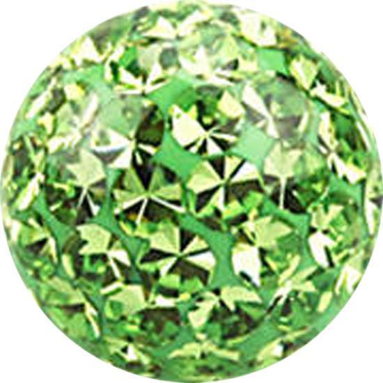 Actual product image Star Piercing Crystal ball light green Epoxy protective layer (without brass, Surgical steel 316L)