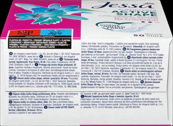 Immagine prodotto dm Jessa Panty Liners Active Shape Fragranza fresca (Fodere per mutande)