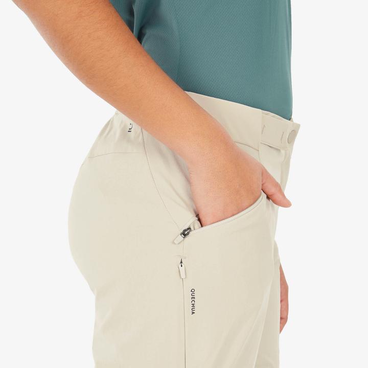 Actual product image Quechua Women's zip-off hiking trousers - MH500 beige (31)