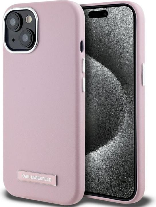 Image du produit Karl Lagerfeld Case FW Metal Plate MagSafe for iPhone 15 pink (Apple iPhone 15)