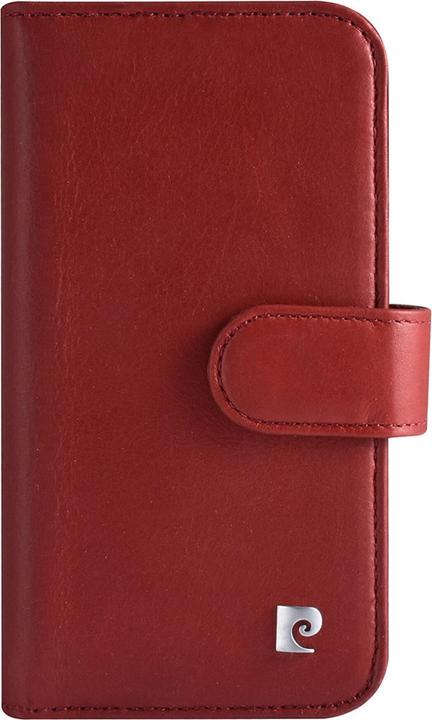 Actual product image Pierre Cardin Case iPhone 13 Mini - Genuine leather book case red & 6 card slots (Apple iPhone 13 mini)