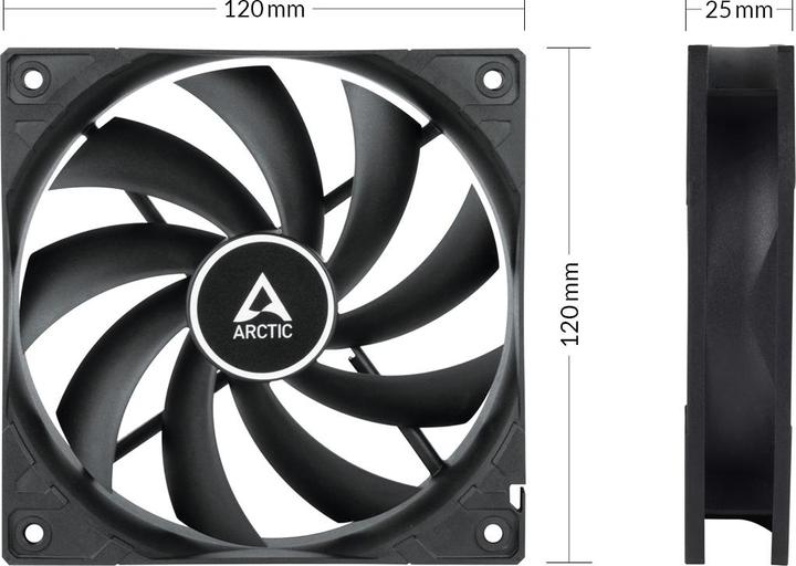 Actual product image Arctic Fan 120*120*25 F12 Silent (black) (120 mm, 1 x)