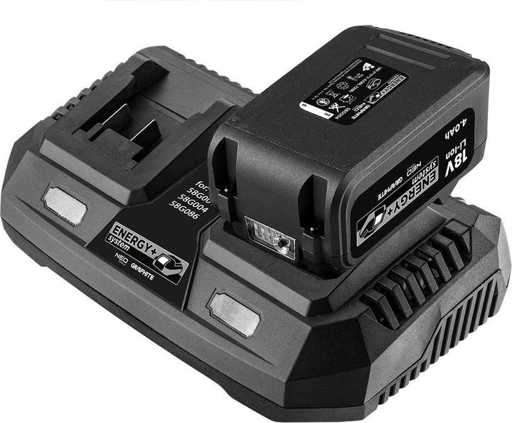 Actual product image Graphite Zestaw Energy+: 2x akumulator 4 Ah z ładowarką podwójną 58GE134 (18 V)