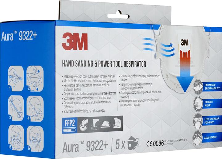 Produktbild 3M Atemschutzmaske, weiss (FFP2, FFP2 R D, 5 x)