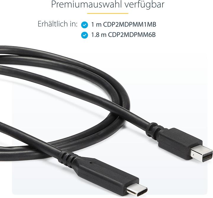 Produktbild StarTech USB Typ C — Mini DisplayPort (1.80 m, DisplayPort)