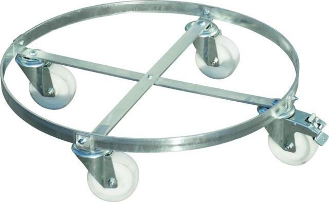 Produktbild eurokraft pro Fass-Rollwagen, verzinkt, FRW-1, Fässer bis Ø 600 mm, Ladehöhe 162 mm (300 kg)