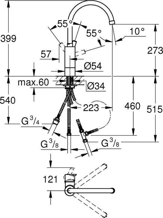 Produktbild Grohe Feel Einhand-Spültischbatterie, 1/2"