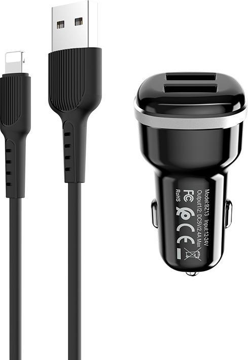 Produktbild Borofone Anschlüsse 2x USB-A 2,4 A (BFO-BZ13-L-B)