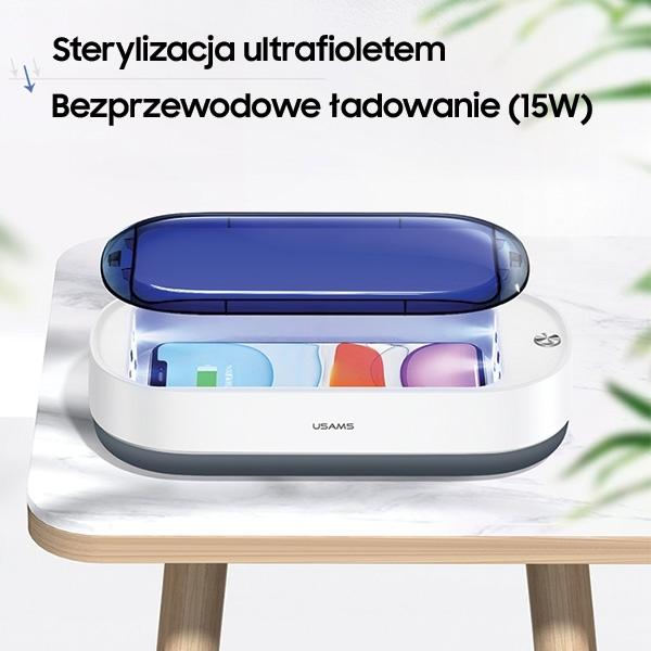 Actual product image Usams UV Sterilization Box with Qi Charging Station