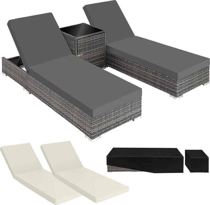 Produktbild tectake 2x Sonnenliegen (184 cm)