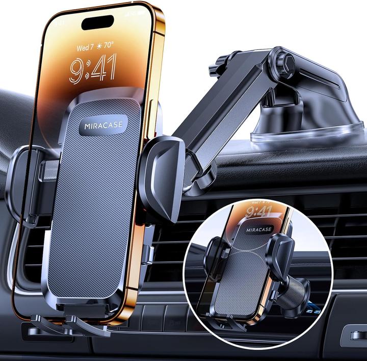 Miracase Support de téléphone portable pour voiture avec ventouse