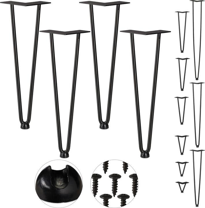 Image du produit Relaxdays Pieds en épingle à cheveux, jeu de 4