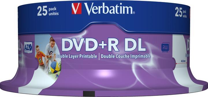 Image du produit Verbatim DVD+R, double couche, 8x, 8,5 Go, 25 broches (25 x)