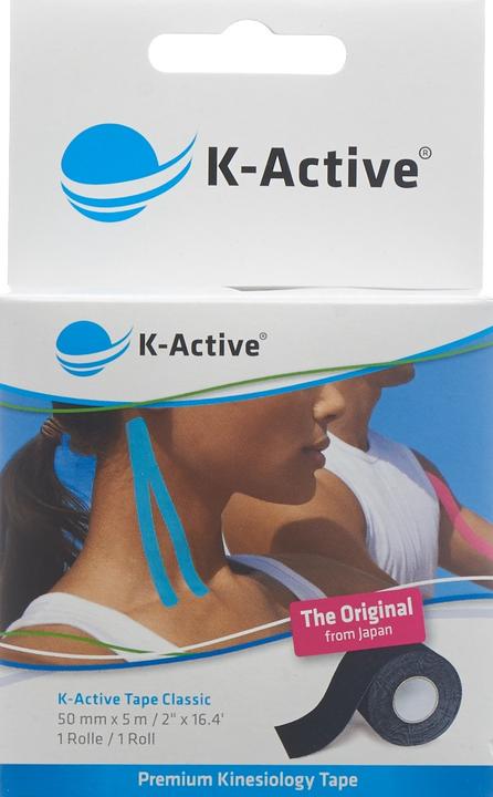 Image du produit K-Active Ruban adhésif Classic 5cmx5m noir hydrofuge (5 m)