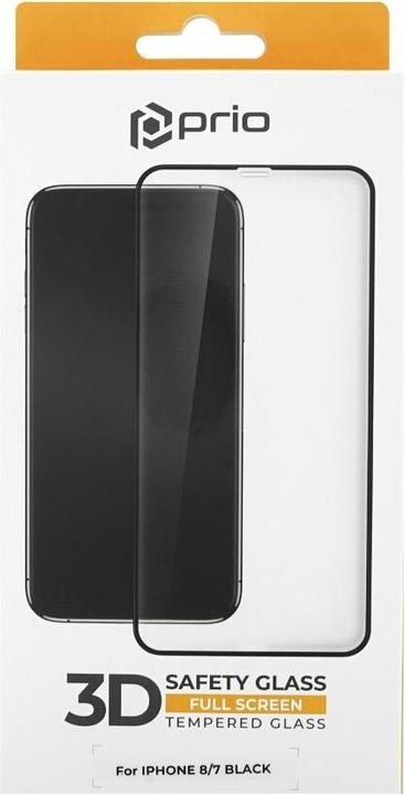Produktbild prio 3D Displayschutzglas für iPhone 8/7 schwarz (1 Stück, Apple iPhone 8, Apple iPhone 7)